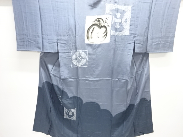 JAPANESE KIMONO / ANTIQUE MENS JUBAN / SILK / SHIBORI / DARUMA
